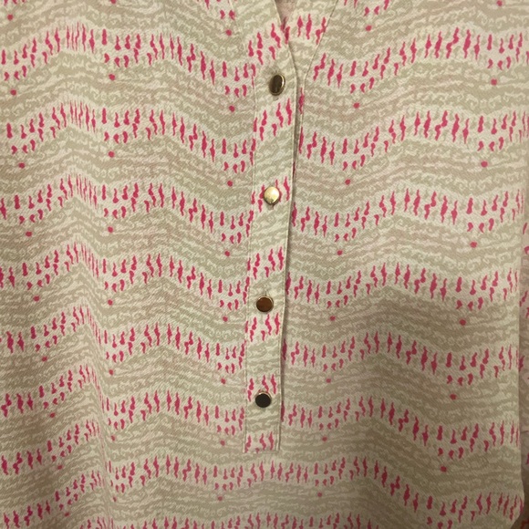 New Directions Chevron Pattern Pink and Cream Shift Dress Feminine Girly - Picture 3 of 7